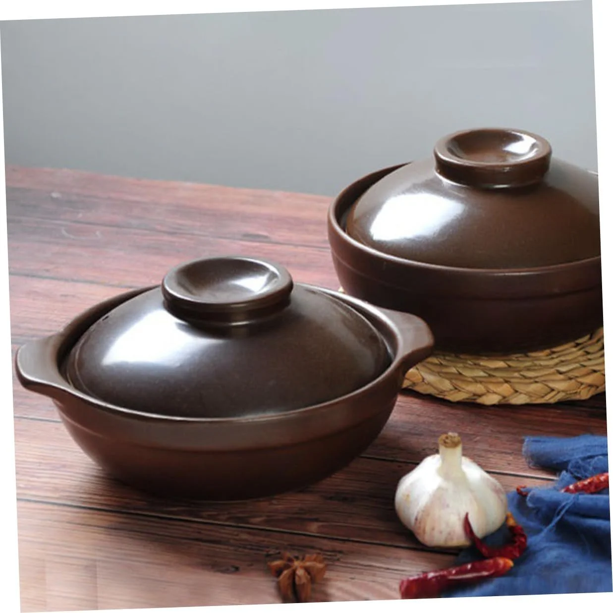 Кастрюля керамическая жаростойкая с двумя ручками для риса, фото №6