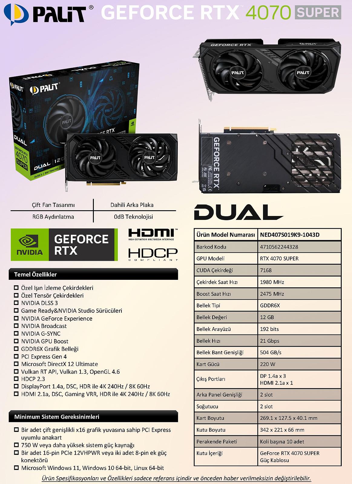 Palit GeForce RTX 4070 Super Dual NVIDIA 12 ГБ GDDR6X, фото №7