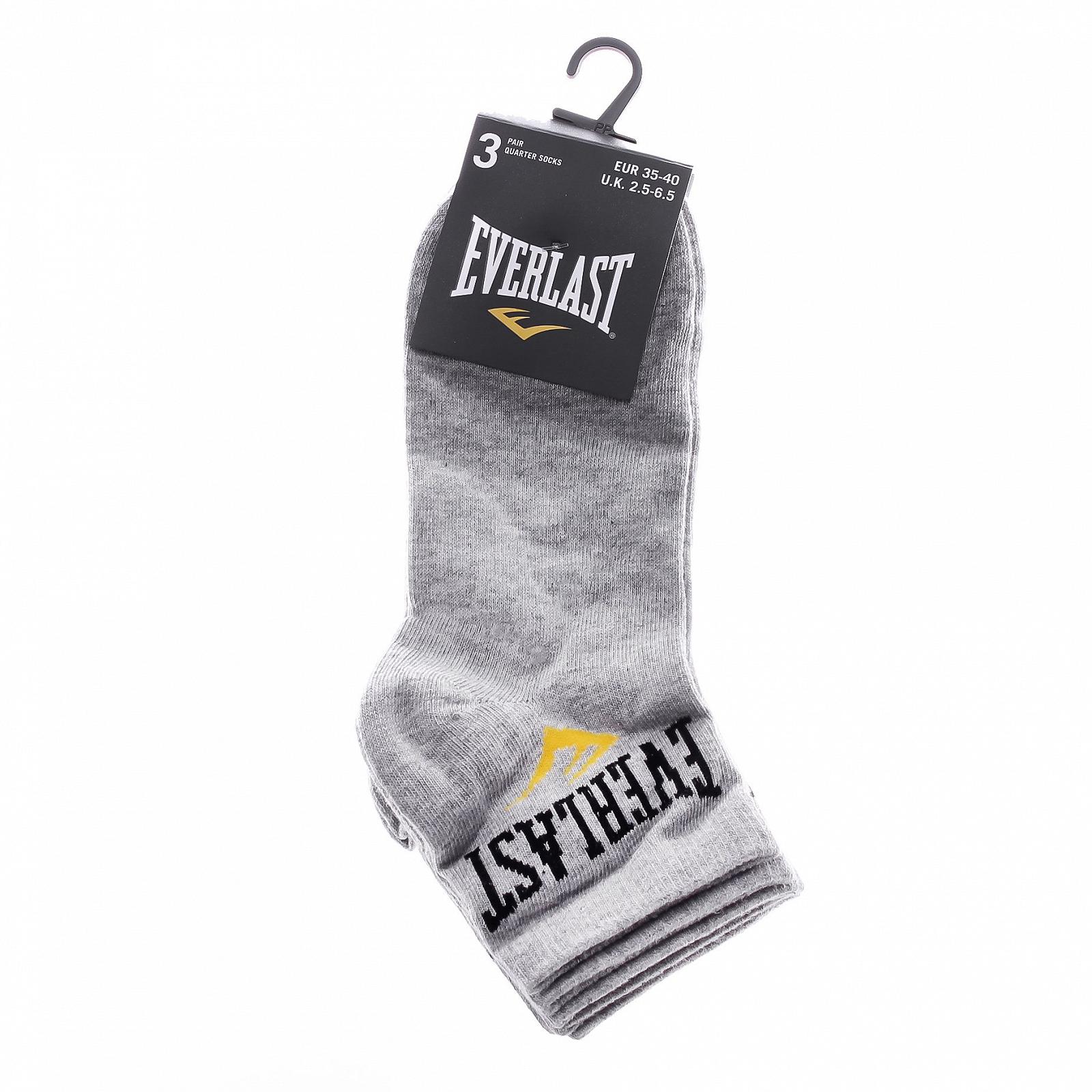 Носки Everlast QUARTER 3 PAIR Серый 35-40, фото №2