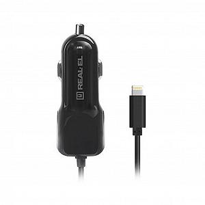 Автомобильное зарядное устройство REAL-EL CA-17 black  EL123160010 synthetic.ua - Фото 1