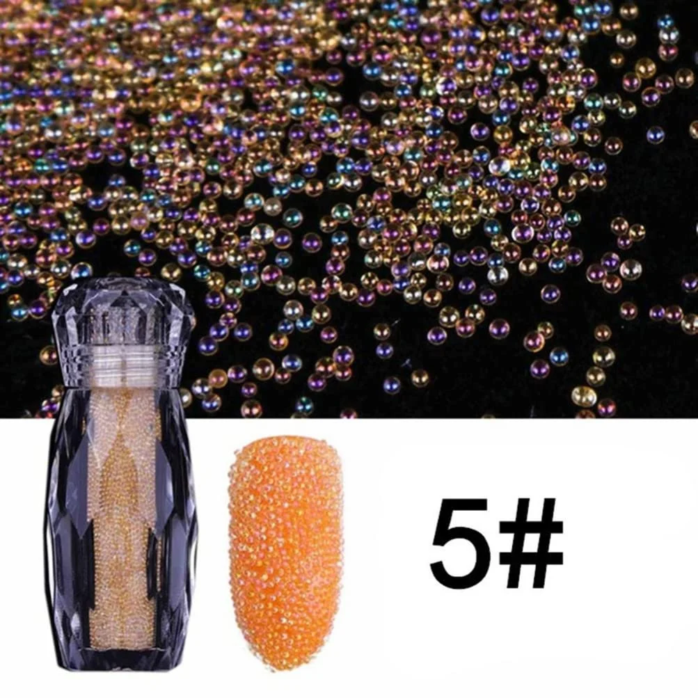 Икра для ногтей Mobestech 5 шт., Стразы для ногтей, Кристаллы Pixie, Разноцветные микро-икринки, Стеклянные бусины для ногтей, 3D украшения для женщин и девочек, фото №5