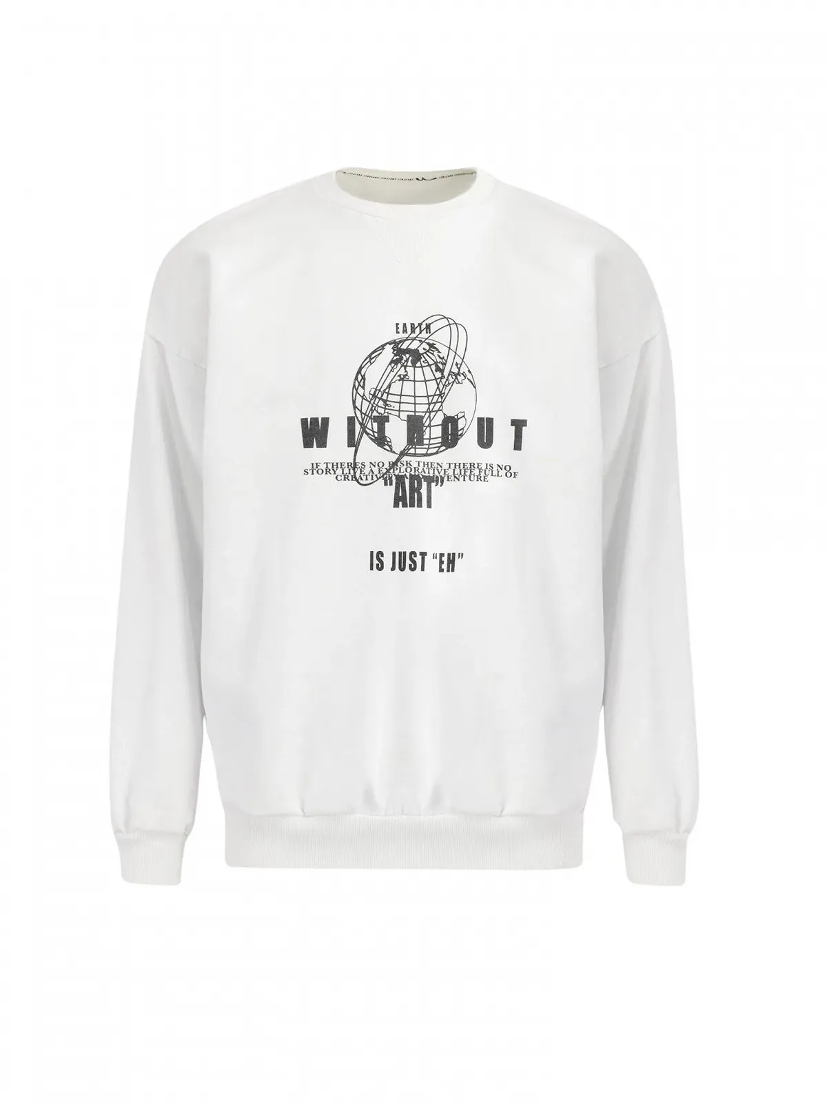 Чоловічий світшот LTB Джинс Hegara - Пуловер з довгими рукавами звичайної посадки з суміші бавовни - Білий L, фото №1