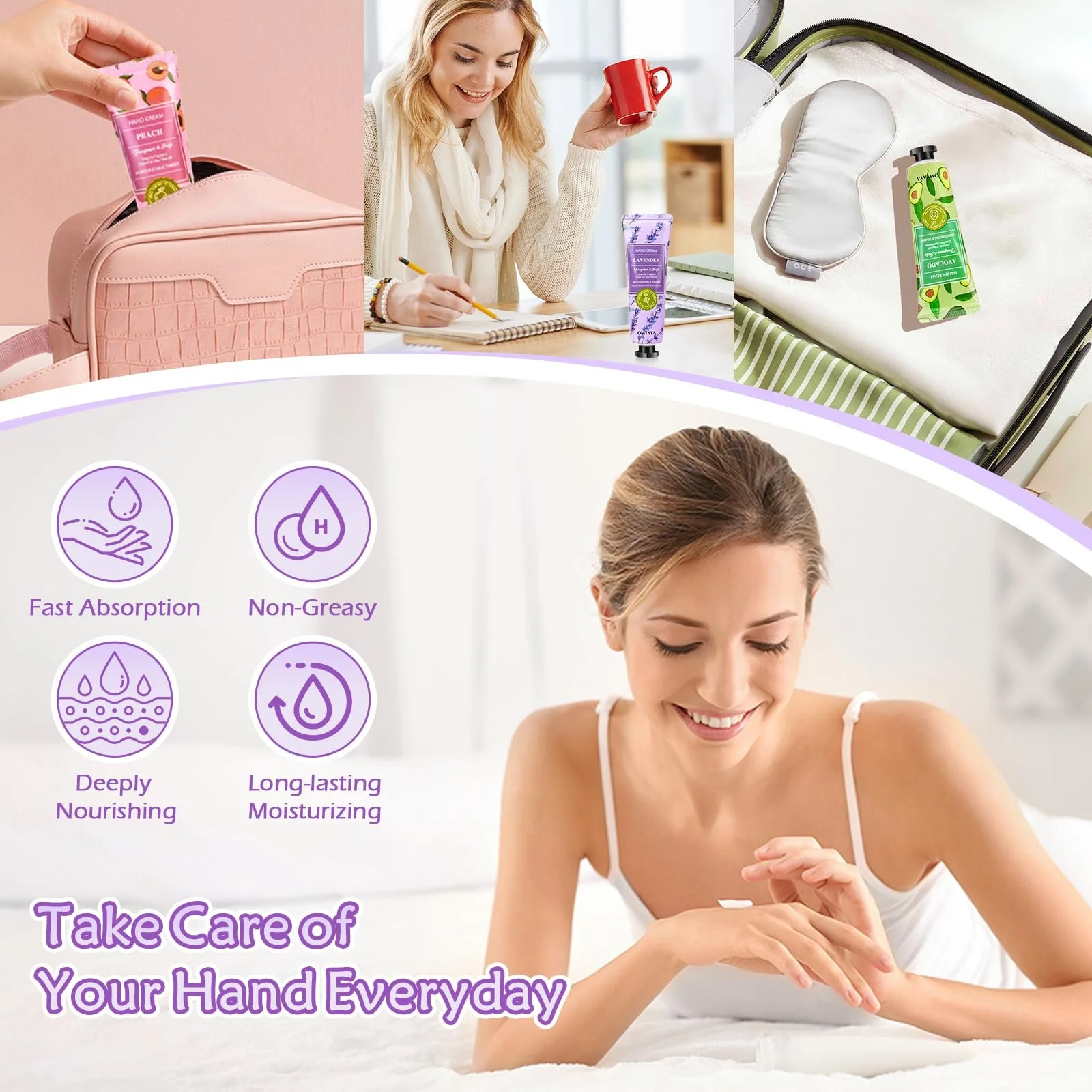 Набір кремів для рук, 60 шт, міні-набір кремів для рук, зволожуючий, фото №6