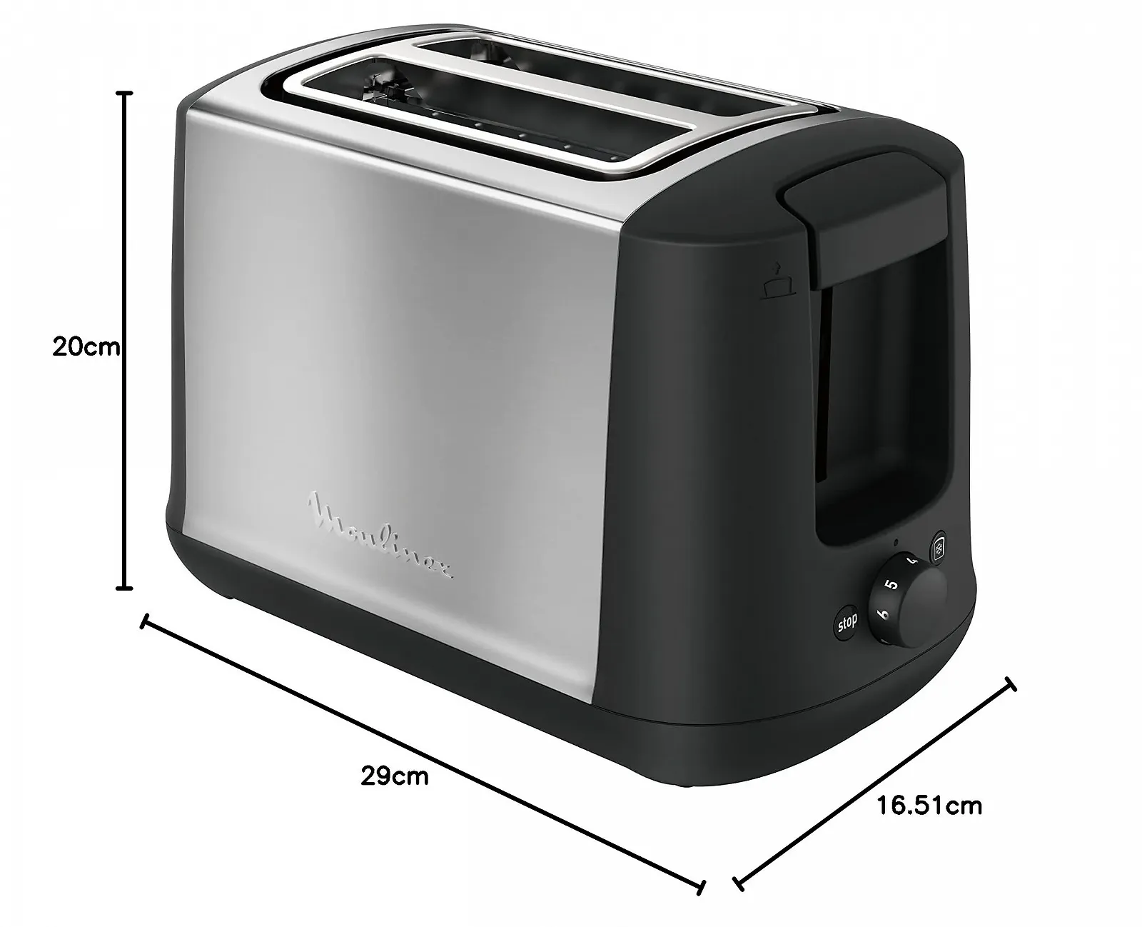 Тостер MOULINEX Subito LT340811, 2 отделения, 7 уровней поджаривания, 850 Вт, нержавеющая сталь, коричневый, фото №9