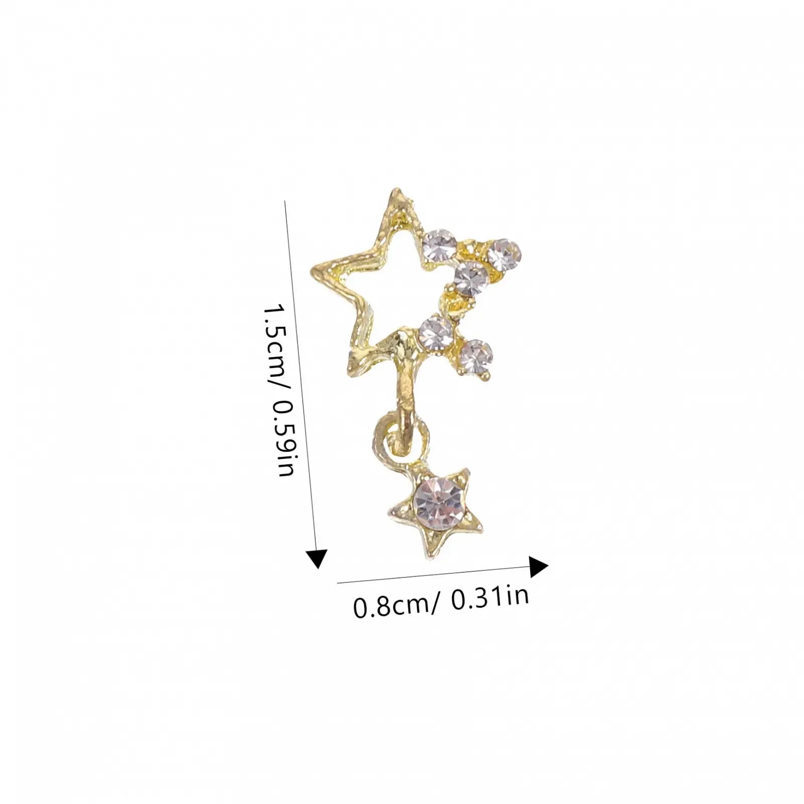 Страз для ногтей Звезда FRCOLOR Металл, 30 штук, фото №8