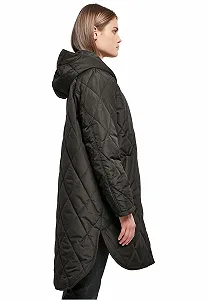 Пальто Urban Classics Жіночеd стьобане ромбами з капюшоном synthetic.ua - Фото 1