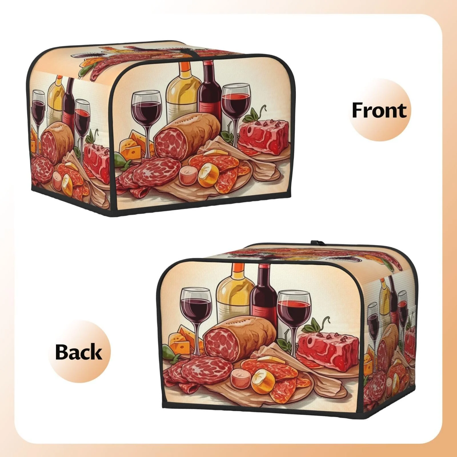 Чохол для 4-скибочного тостера з двома кишенями, надм'який, фото №6 Чохол для 4-скибочного тостера з двома кишенями, надм'який, фото №6