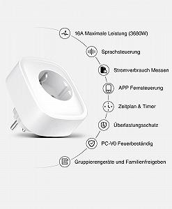 Розетка GHome Smart WiFi 16 A, комплект 4 шт. synthetic.ua - Фото 1