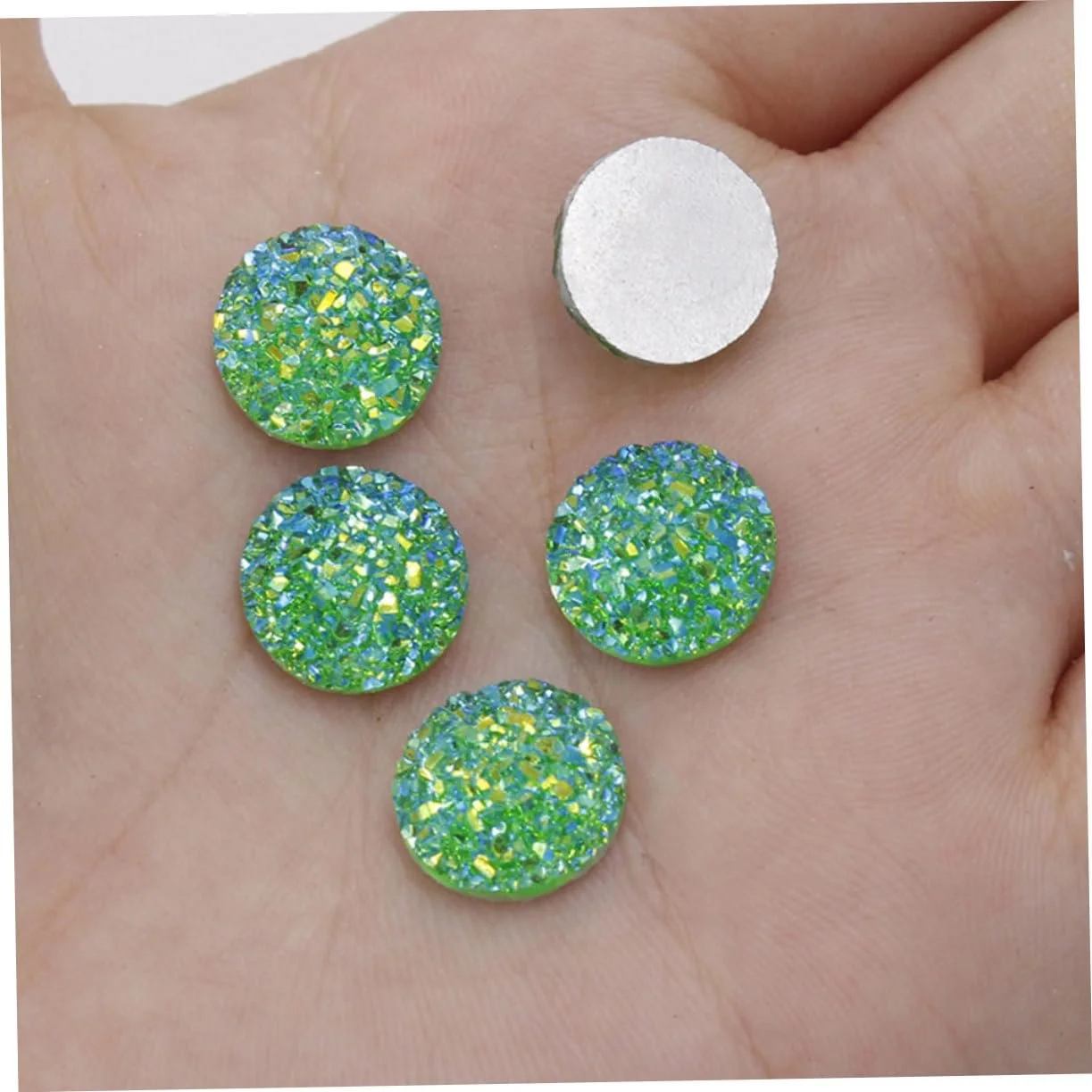 Стрази Круглі FOYTOKI Смола, набір 100 штук, випадкові кольори, фото №5