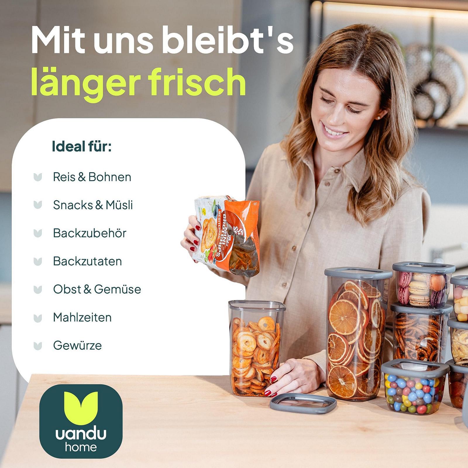 Набір ємностей для зберігання uandu 12 шт з етикетками Airtight BPA Free, фото №5 Набір ємностей для зберігання uandu 12 шт з етикетками Airtight BPA Free, фото №5