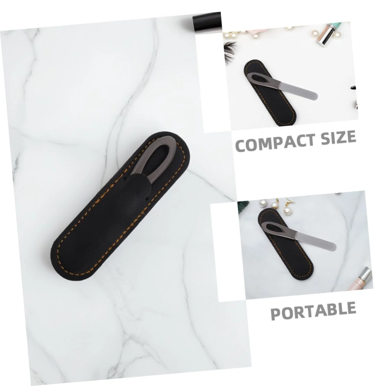 Набор пилок для ногтей PACKOVE, черные, портативные, цинково-алюминиевые, с нескользящей ручкой, с чехлом, фото №3 Набор пилок для ногтей PACKOVE, черные, портативные, цинково-алюминиевые, с нескользящей ручкой, с чехлом, фото №3