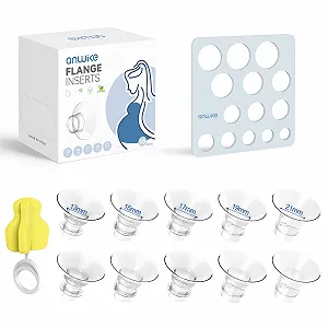 Вставка для фланця 10 шт. 13/15/17/19/21 мм, аксесуари для електричних молоковідсмоктувачів, може зменшити канал 24 мм до інших розмірів, без BPA - Фото 1