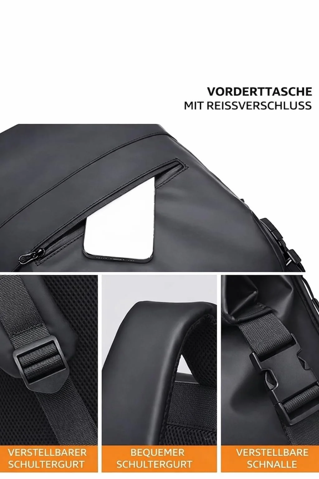 Рюкзак для ноутбука Generisch 17 дюймів Waterproof Roll-top Black, фото №3 Рюкзак для ноутбука Generisch 17 дюймів Waterproof Roll-top Black, фото №3