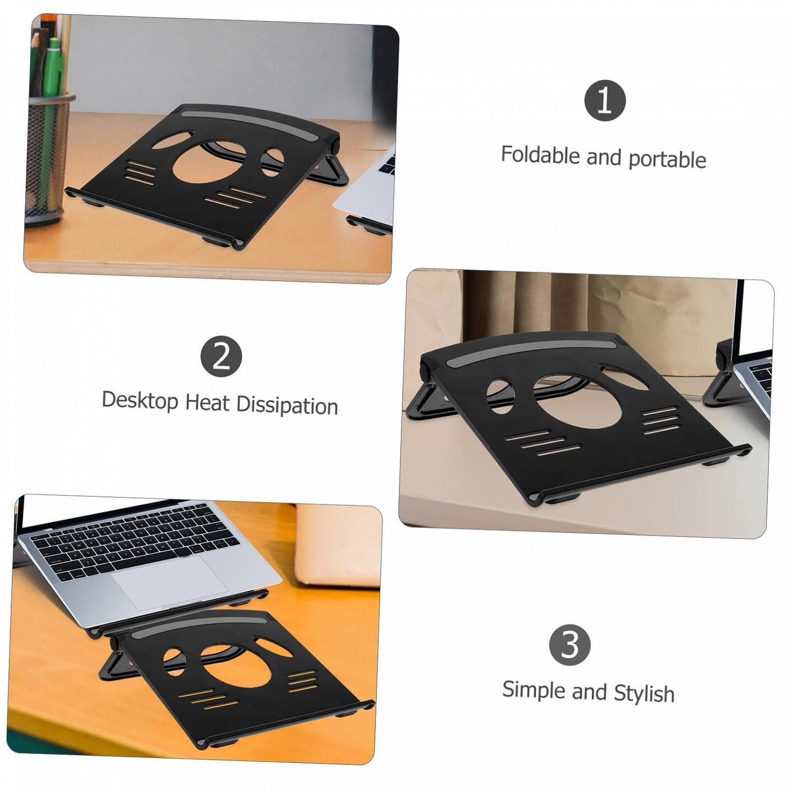 Підставка для ноутбука ABS з протиковзкими накладками, складана, портативна, для дому, сіра, фото №9