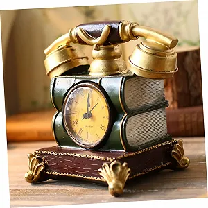 Винтажные настольные часы в виде телефона FUNOMOCYA из смолы synthetic.ua - Фото 1