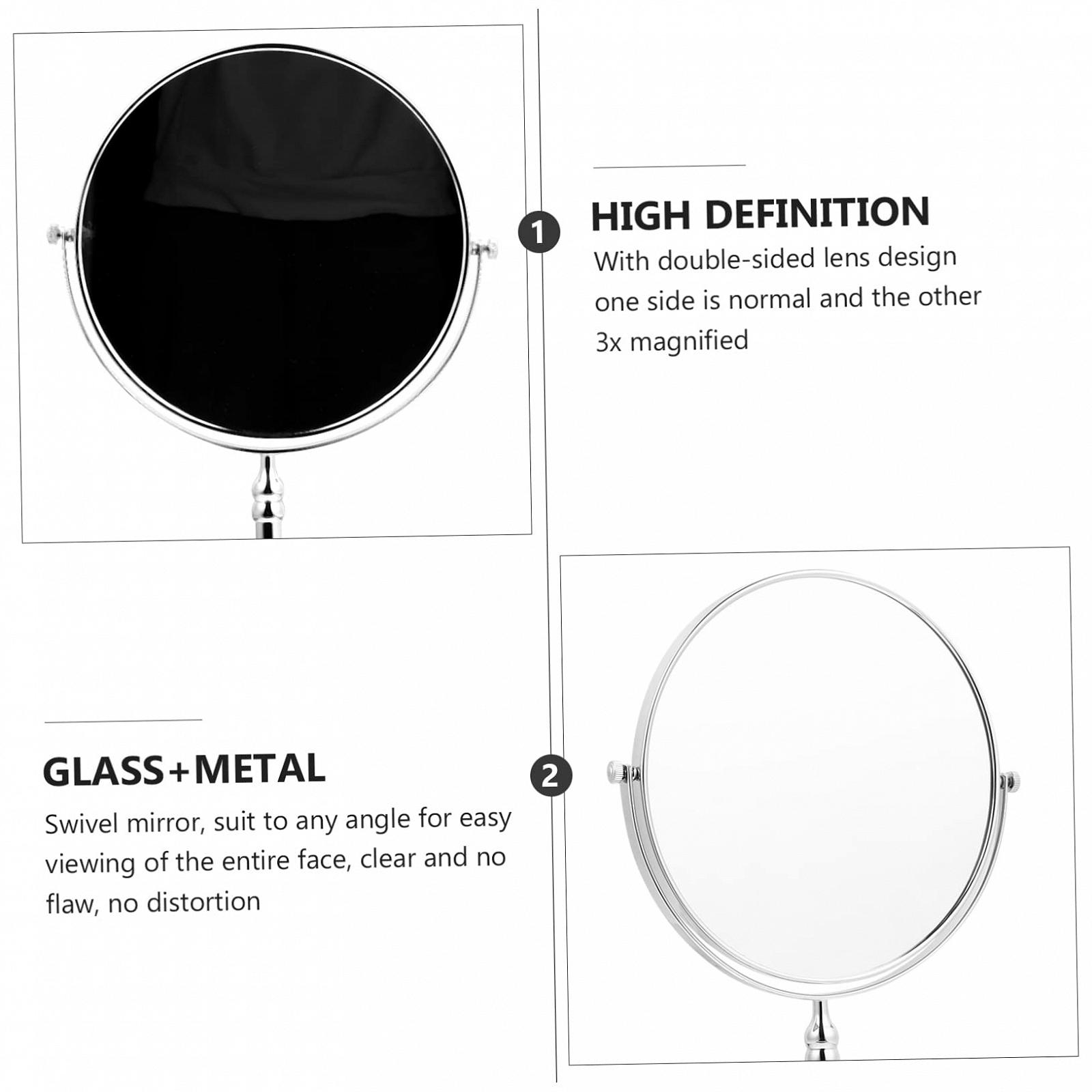 Зеркало Angoily Двухстороннее Косметическое Двухстороннее с линзами с подсветкой Металлическое Черное Портативное Поворотное, фото №4 Зеркало Angoily Двухстороннее Косметическое Двухстороннее с линзами с подсветкой Металлическое Черное Портативное Поворотное, фото №4