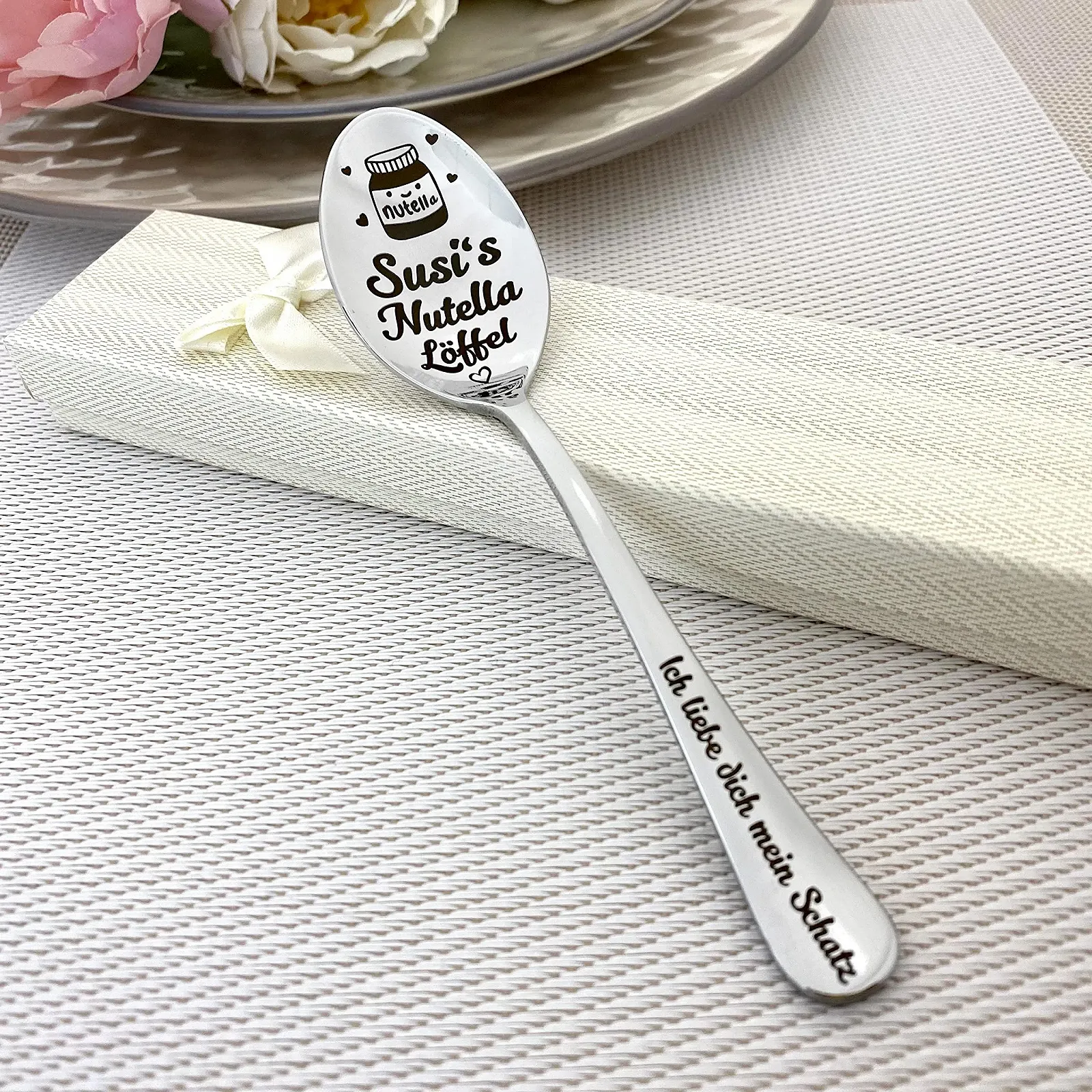 Ложка з Вашим Iменем для Шоколадної Пасти Ложка з полірованої нержавіючої сталі, фото №9