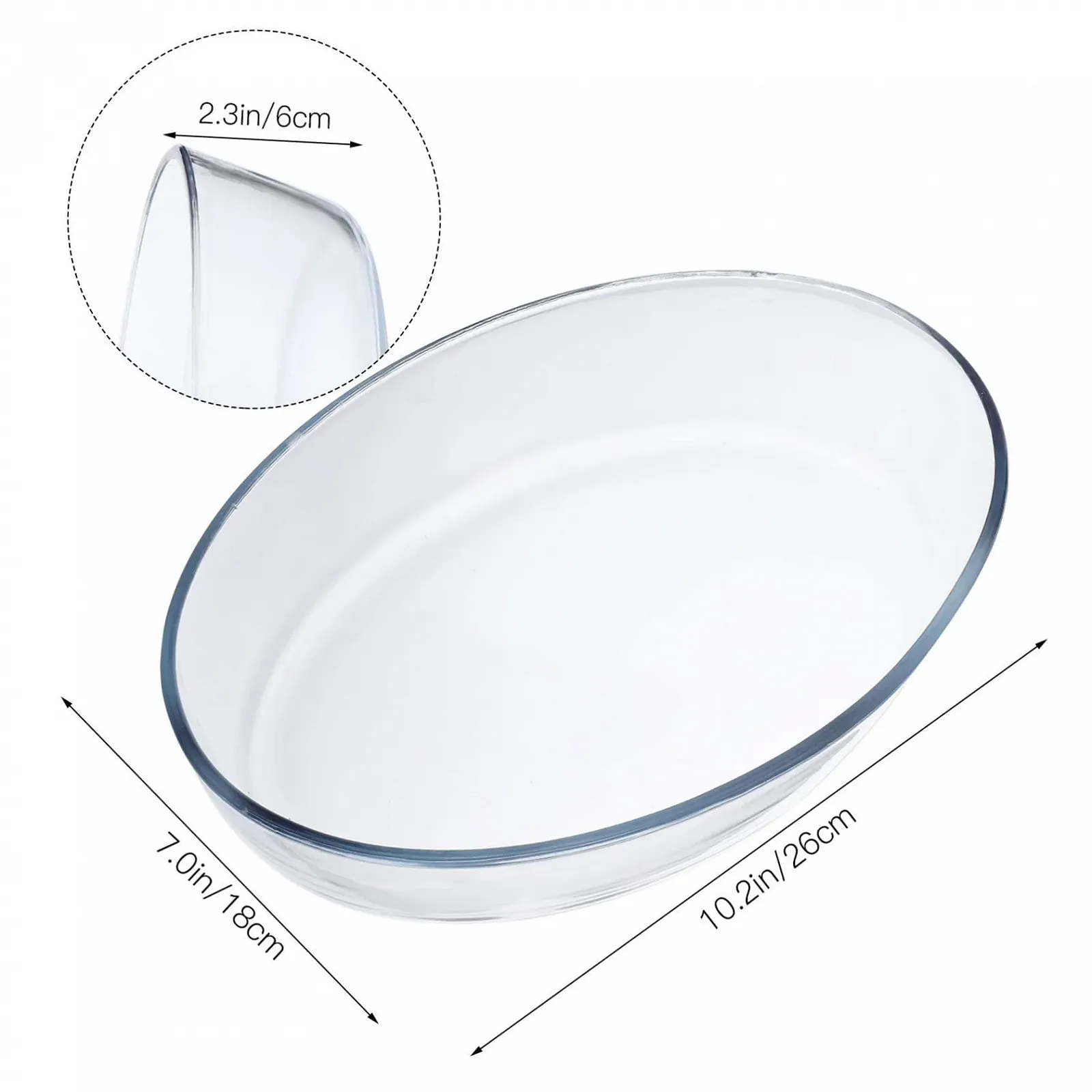 Форма для выпечки Gatuida жаропрочная стеклянная прозрачная антипригарная, фото №2