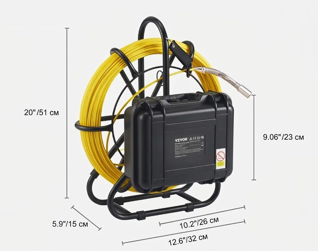 Професійна інспекційна камера для труб VEVOR / Кабель 70 м / Чорно-жовтий, фото №6 Професійна інспекційна камера для труб VEVOR / Кабель 70 м / Чорно-жовтий, фото №6