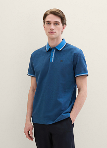 Поло POLO WITH DETAILED COLLAR 1040822ХХ22843 Tom Tailor Синій 2XL - Фото 1