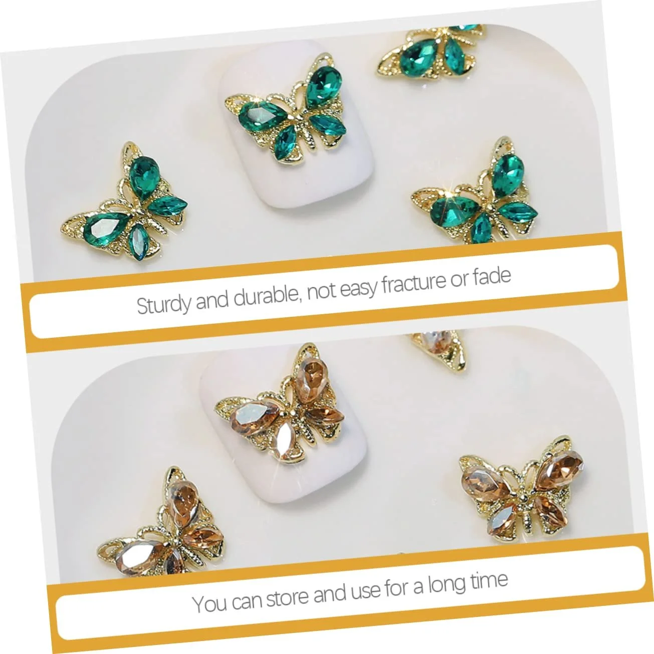 Подвески для ногтей Бабочки, 10 шт, фото №3