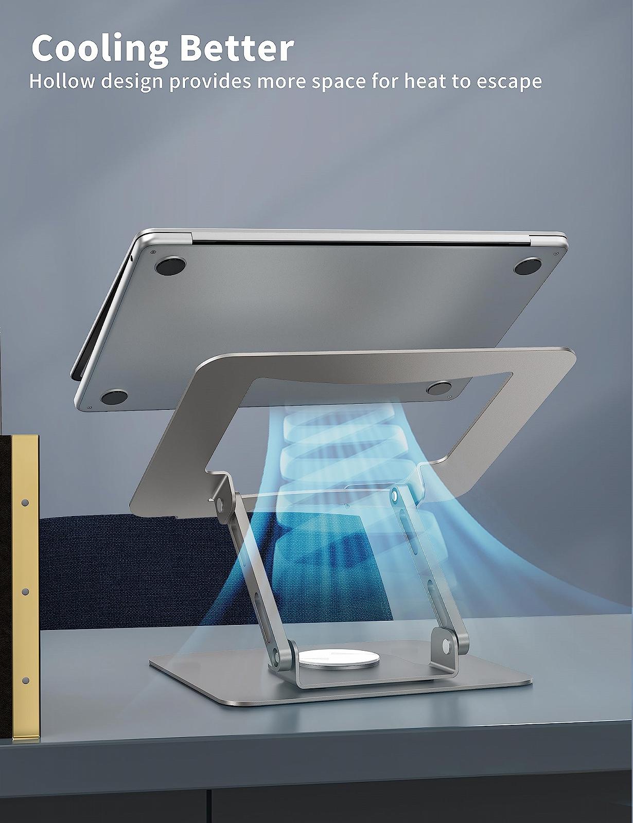 Підставка для ноутбука SOUNDANCE з основою, що обертається на 3600, ергономічна, фото №7