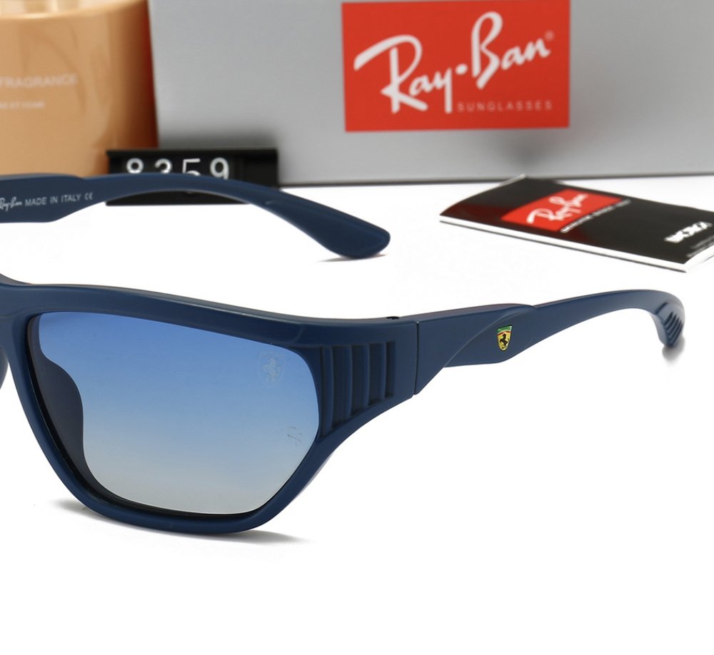 Мужские солнцезащитные очки обтекаемой формы с чехлом Ray Ban Синие, фото №2 Мужские солнцезащитные очки обтекаемой формы с чехлом Ray Ban Синие, фото №2