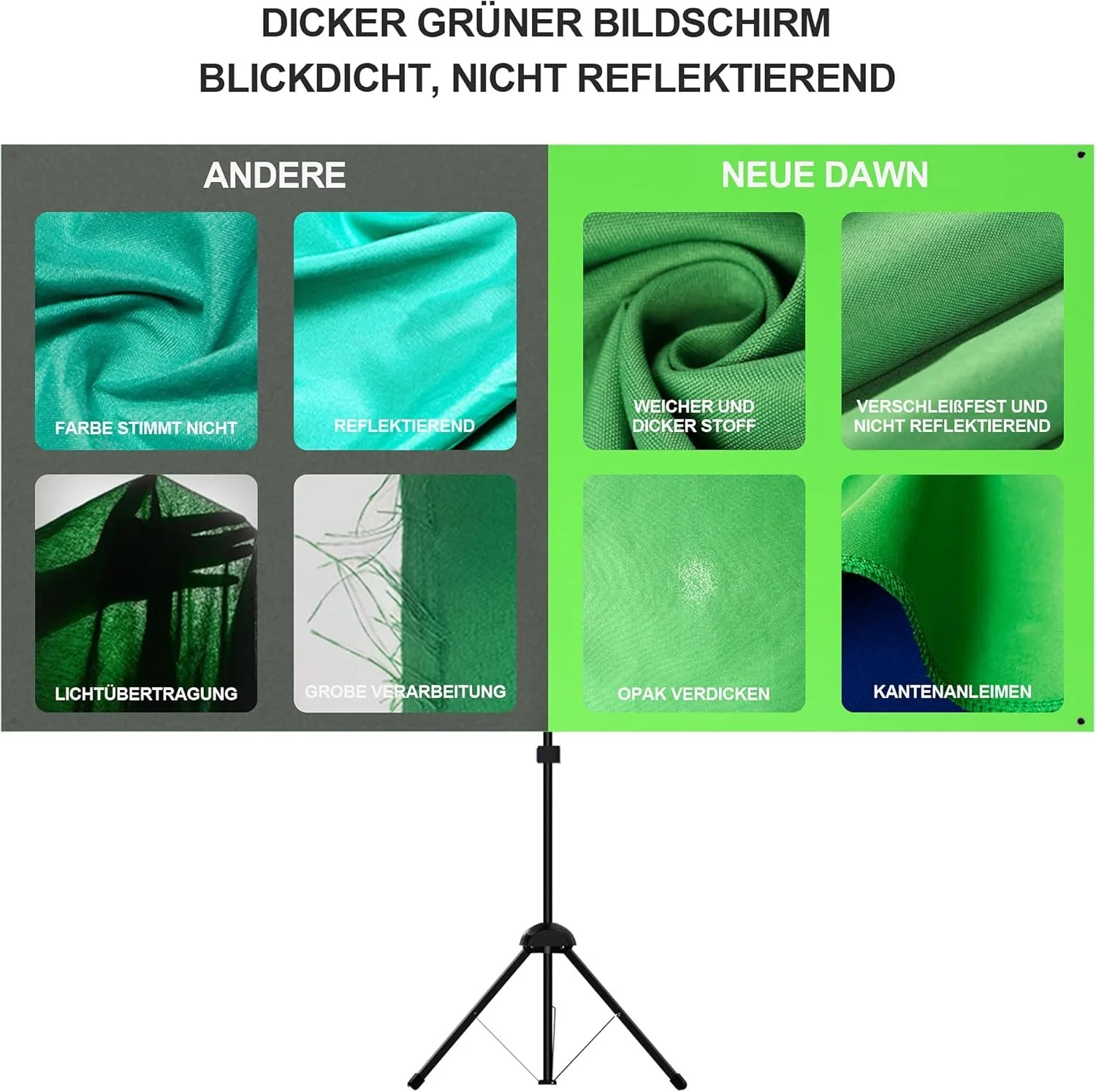 Фотофон зі штативом Neue Dawn / 160x92 см / Зелений, фото №4