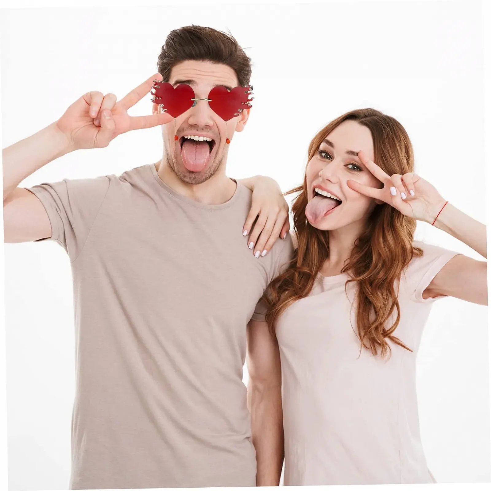 Сонцезахисні окуляри Herz PACKOVE 4, полум'я, без оправи, серце, металеві, фото №2