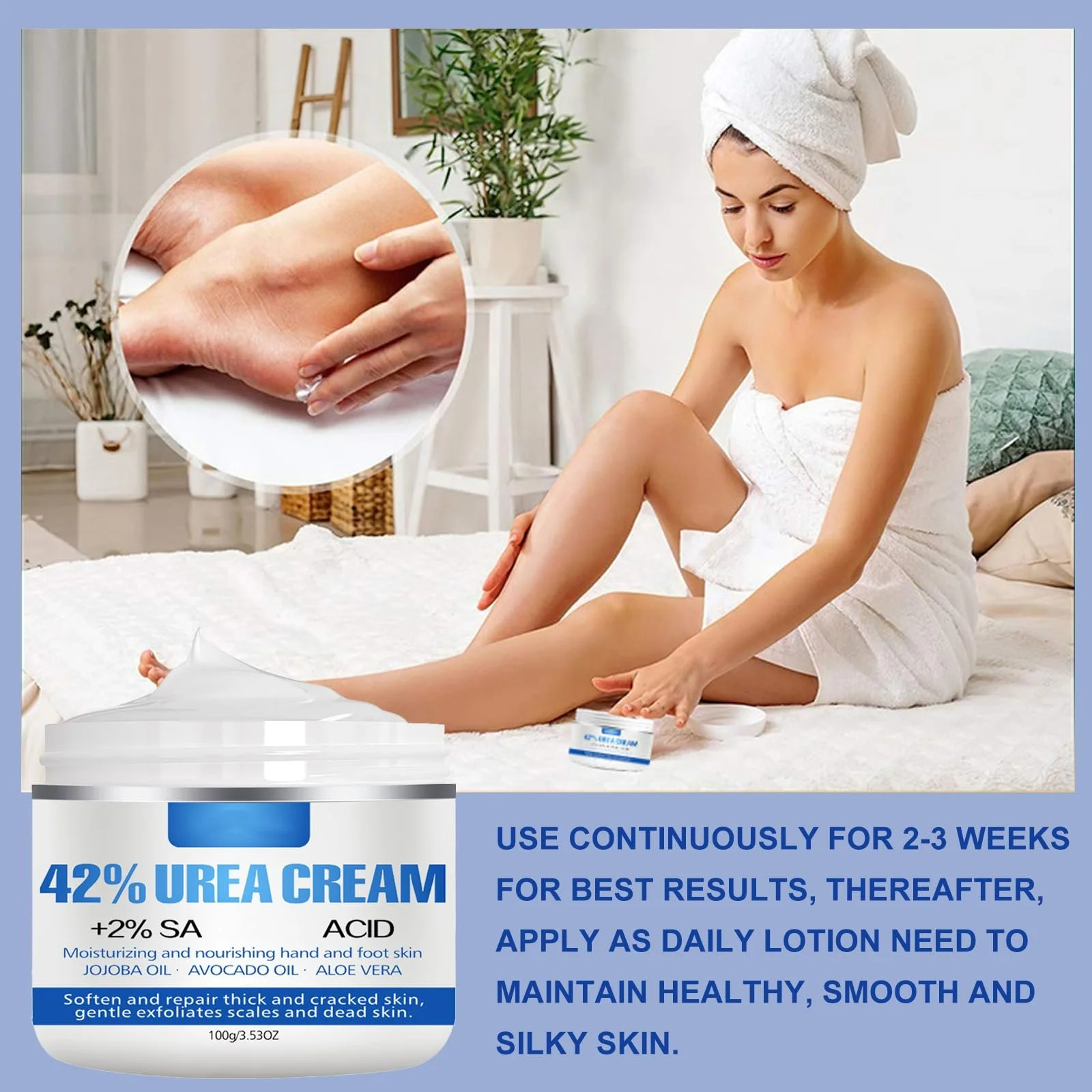 Крем для ног Urea 42% для потрескавшихся пяток и сухой кожи Глубокое увлажнение, фото №3