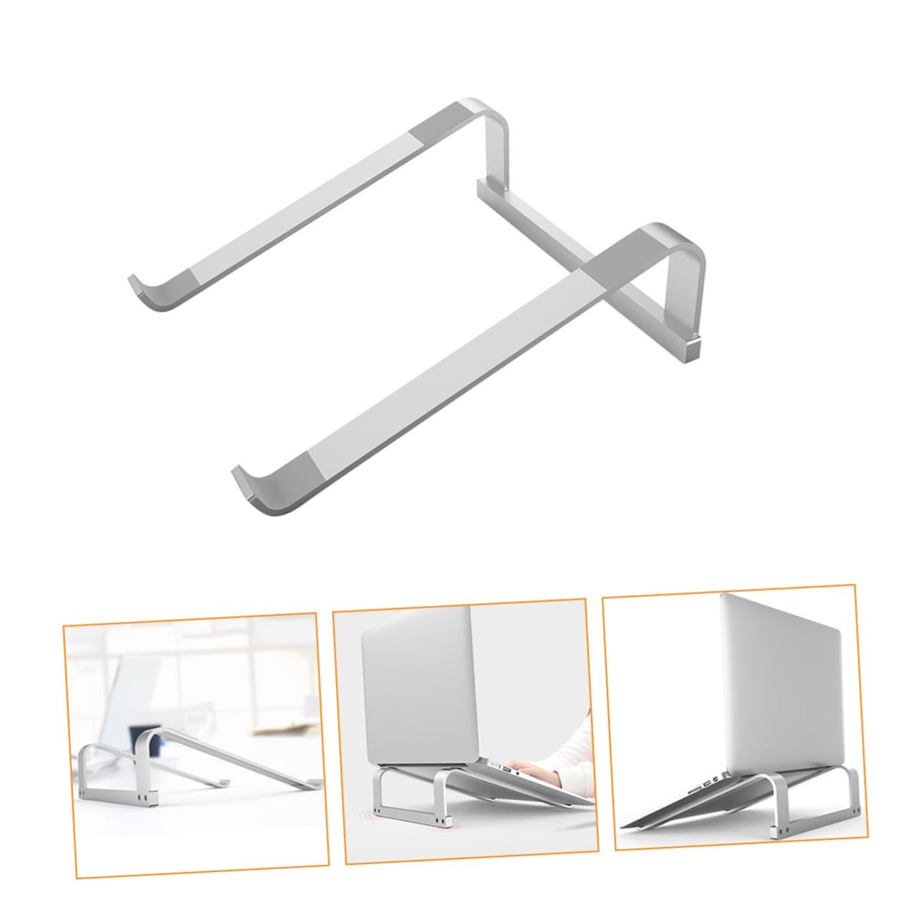 Підставка для ноутбука алюмінієва срібляста з охолодженням, фото №3