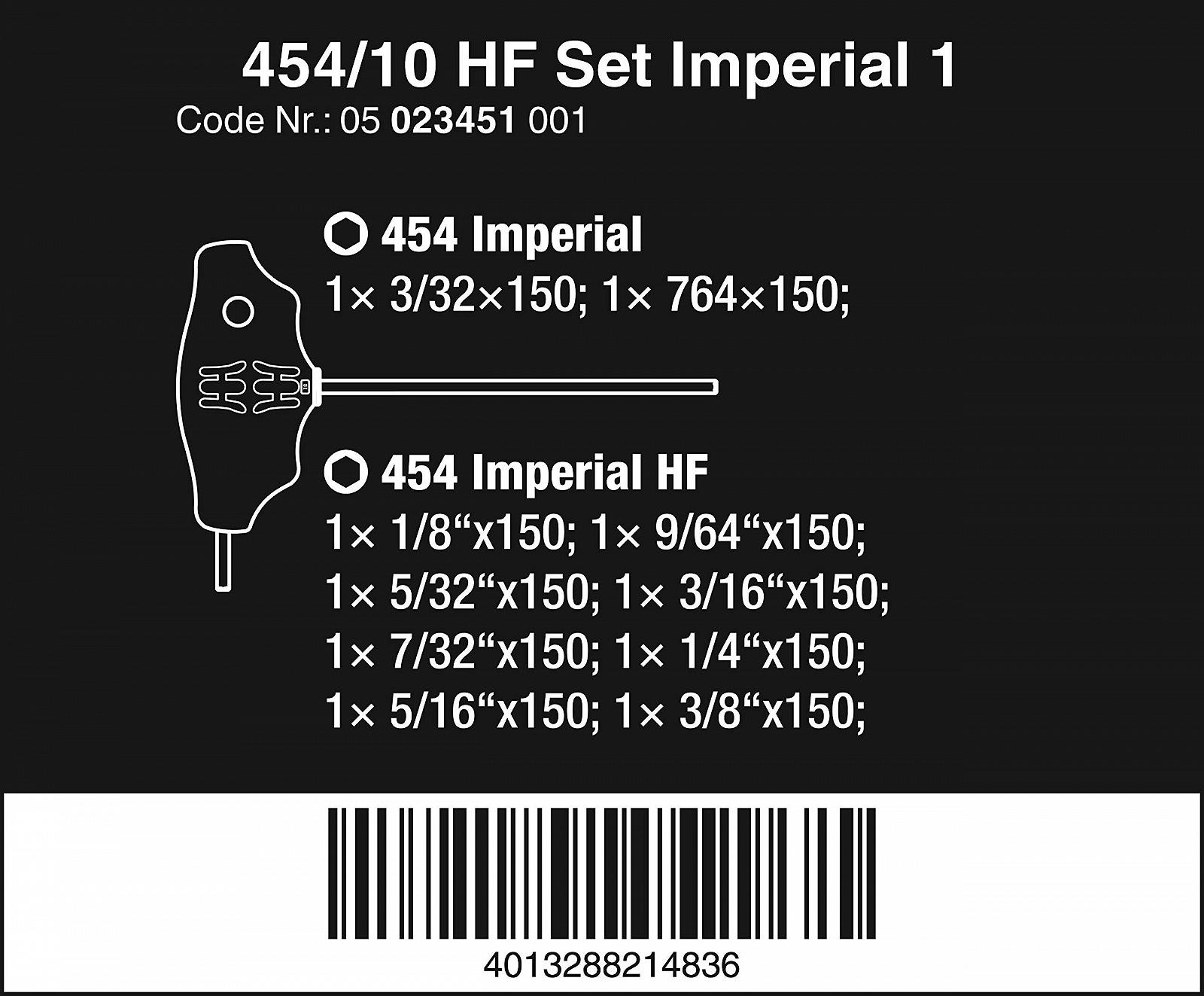 Набір Вера Імперіал 1 05023451001 454/10 HF Набір з 10 Викрутки з хрестовою ручкою Дюйми, фото №2 Набір Вера Імперіал 1 05023451001 454/10 HF Набір з 10 Викрутки з хрестовою ручкою Дюйми, фото №2