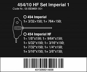 Набір Вера Імперіал 1 05023451001 454/10 HF Набір з 10 Викрутки з хрестовою ручкою Дюйми synthetic.ua - Фото 1