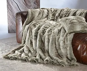 Одеяло Wohnen & Accessoires GmbH & Co. KG Premium Faux Fur Серый Волк 170 x 220 см - Фото 1