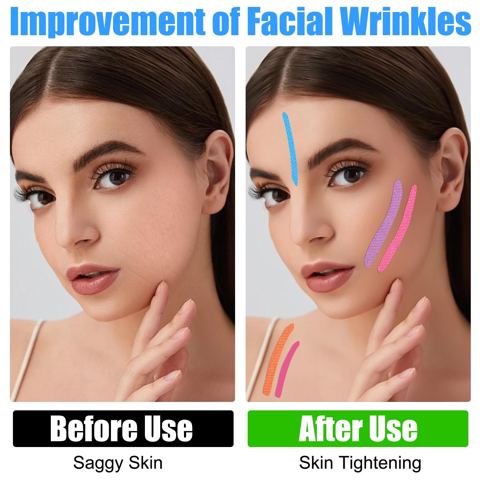 Лифтинговые Tapes Набор 4 шт. Face Tape Anti Wrinkle 2.5 см x 5 м Различные цвета, фото №4
