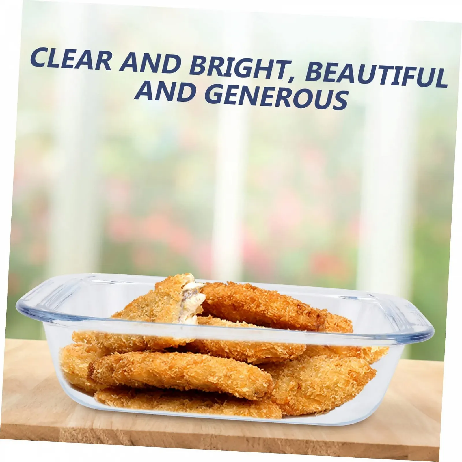 Скляна форма для запікання Ciieeo 1 шт термостійка прямокутна для духовки, мікрохвильової печі та холодильника, фото №7