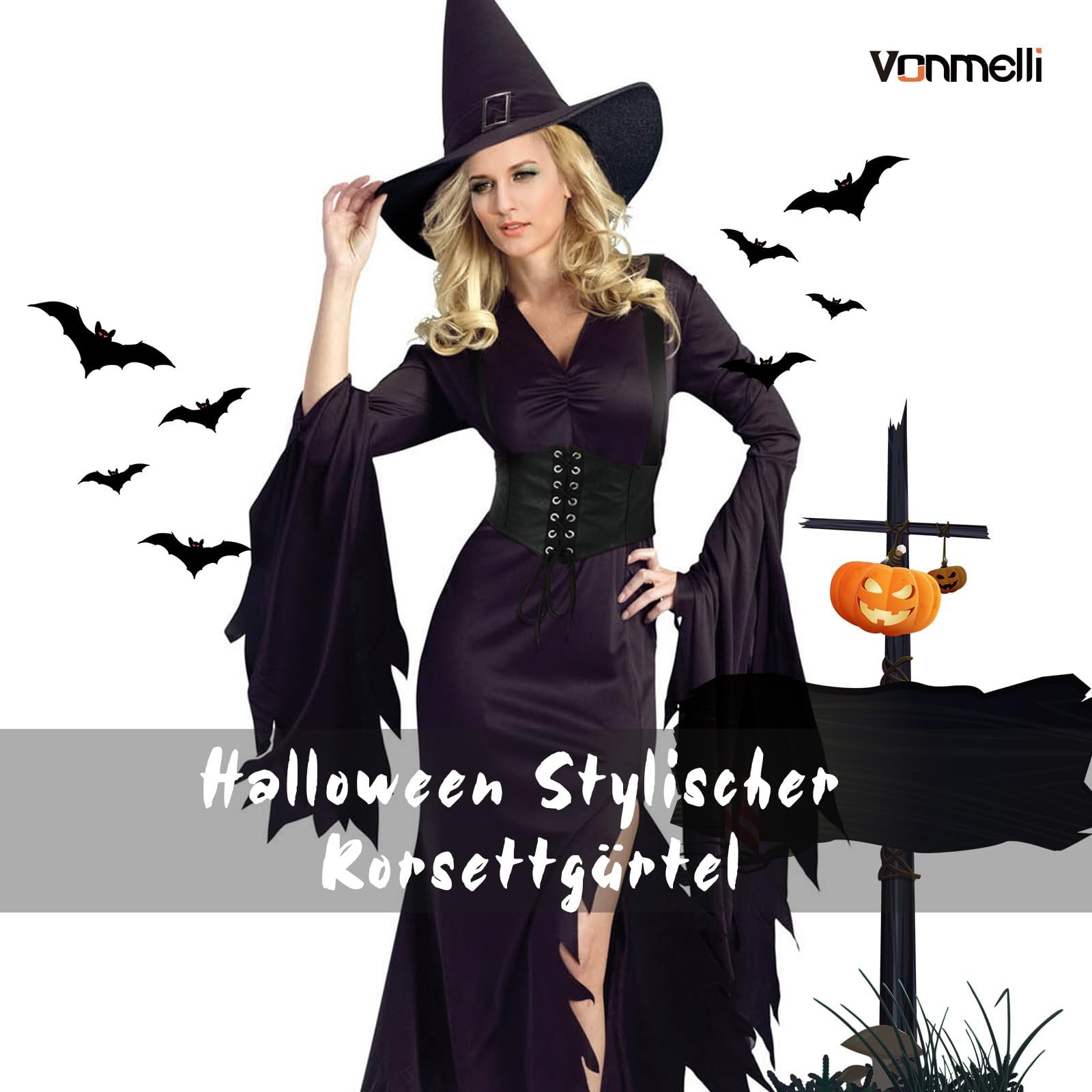 Корсетный пояс VONMELLI женский широкий эластичный на шнуровке с ремешками, пояс-корсет на шнуровке для платья в стиле ренессанс, фото №3