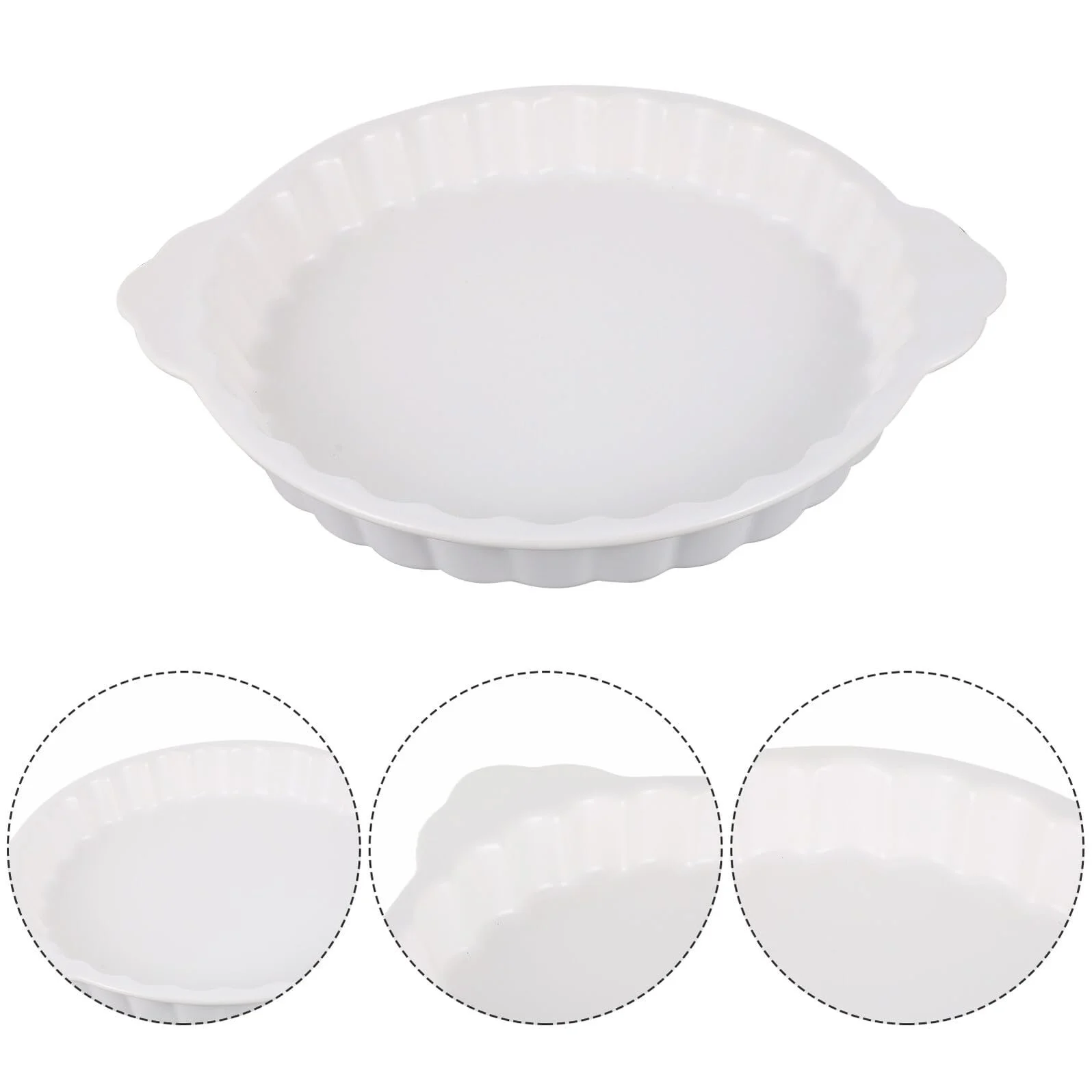 Форма для запекания керамическая круглая с ручками термостойкая Ретро дизайн, фото №6