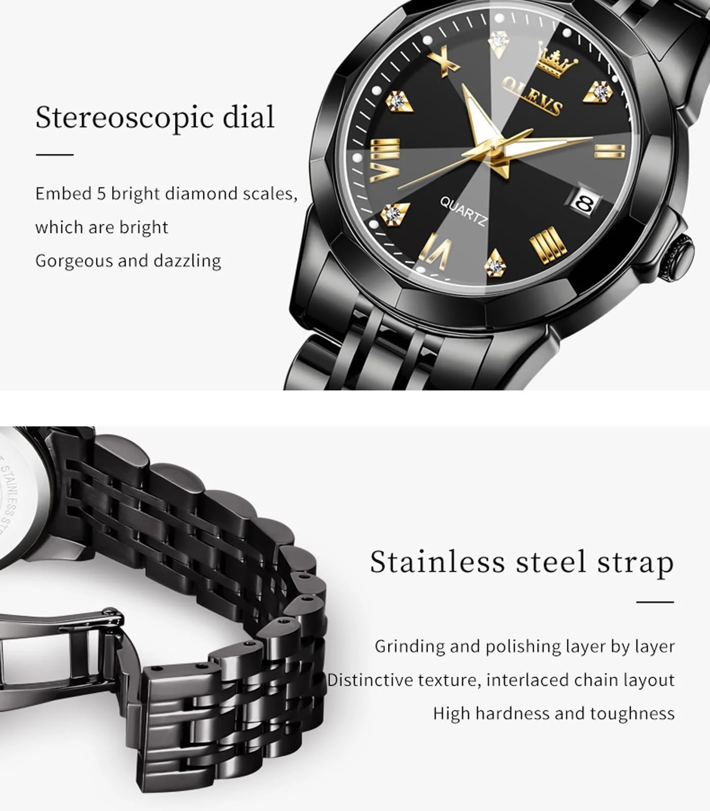 Годинник кварцовий OLEVS Парний Люмінесцентний Календар Дата Водонепроникний, фото №4 Годинник кварцовий OLEVS Парний Люмінесцентний Календар Дата Водонепроникний, фото №4