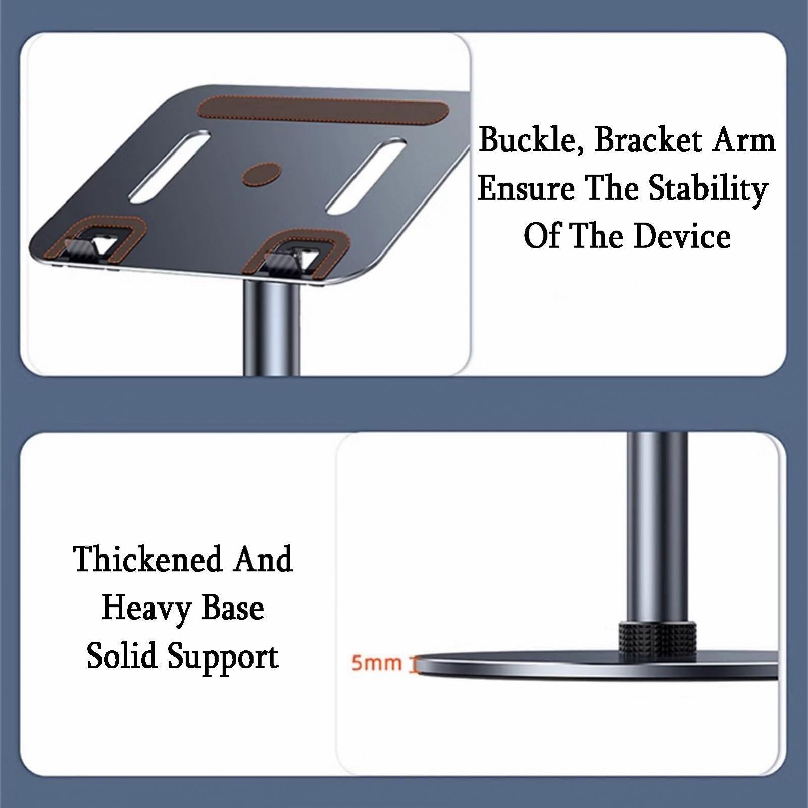 Напольная подставка для ноутбука, подставка-книжная полка из алюминиевого сплава, регулируемый компьютерный столик для дома/офиса/улицы, фото №5