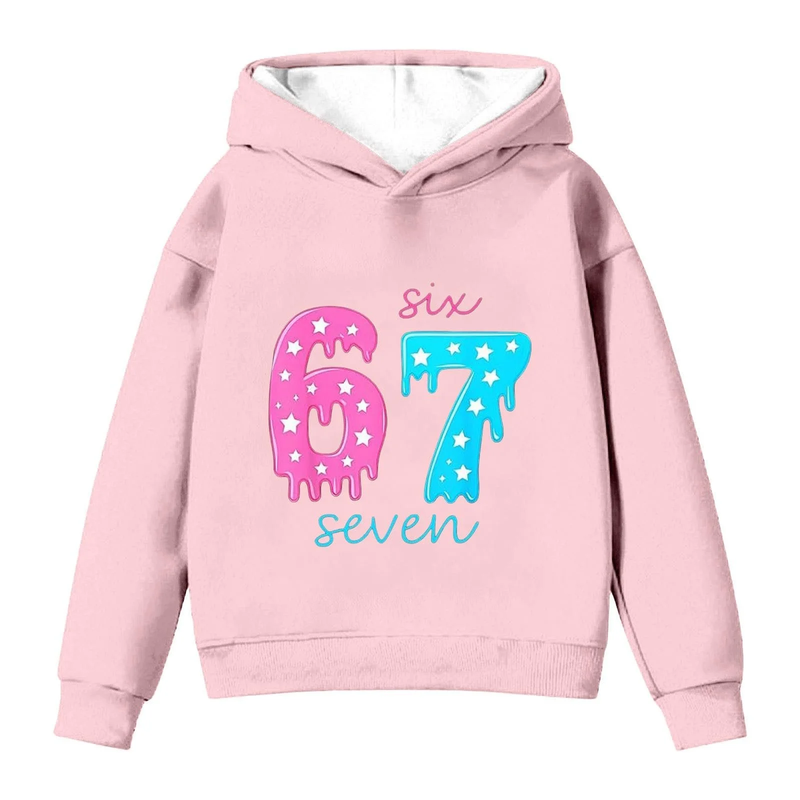 Худі для дівчинки з графічним принтом, довгі рукава, м'який фліс, фото №2