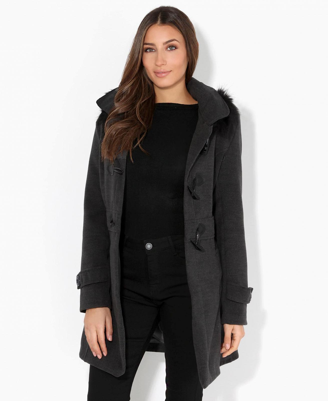 Пальто Krisp Шерстяное с воротником-стойкой, капюшоном, поясом и пуговицами, фото №2