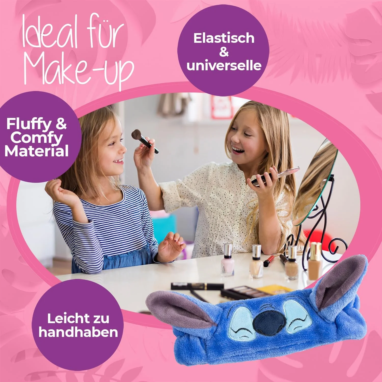 Пов'язка на голову з вушками Stitch М'яка, фото №6