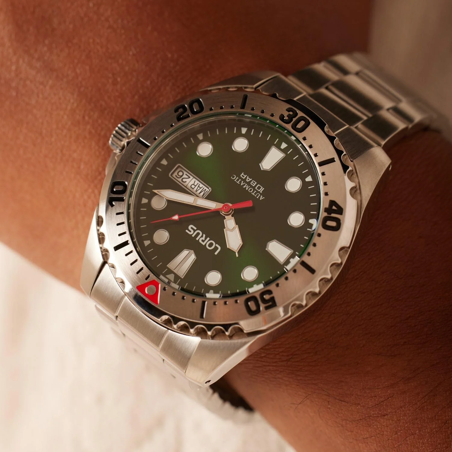 Мужские Автоматические Часы LORUS Аналоговые Серебристый/Черный, фото №3 Мужские Автоматические Часы LORUS Аналоговые Серебристый/Черный, фото №3