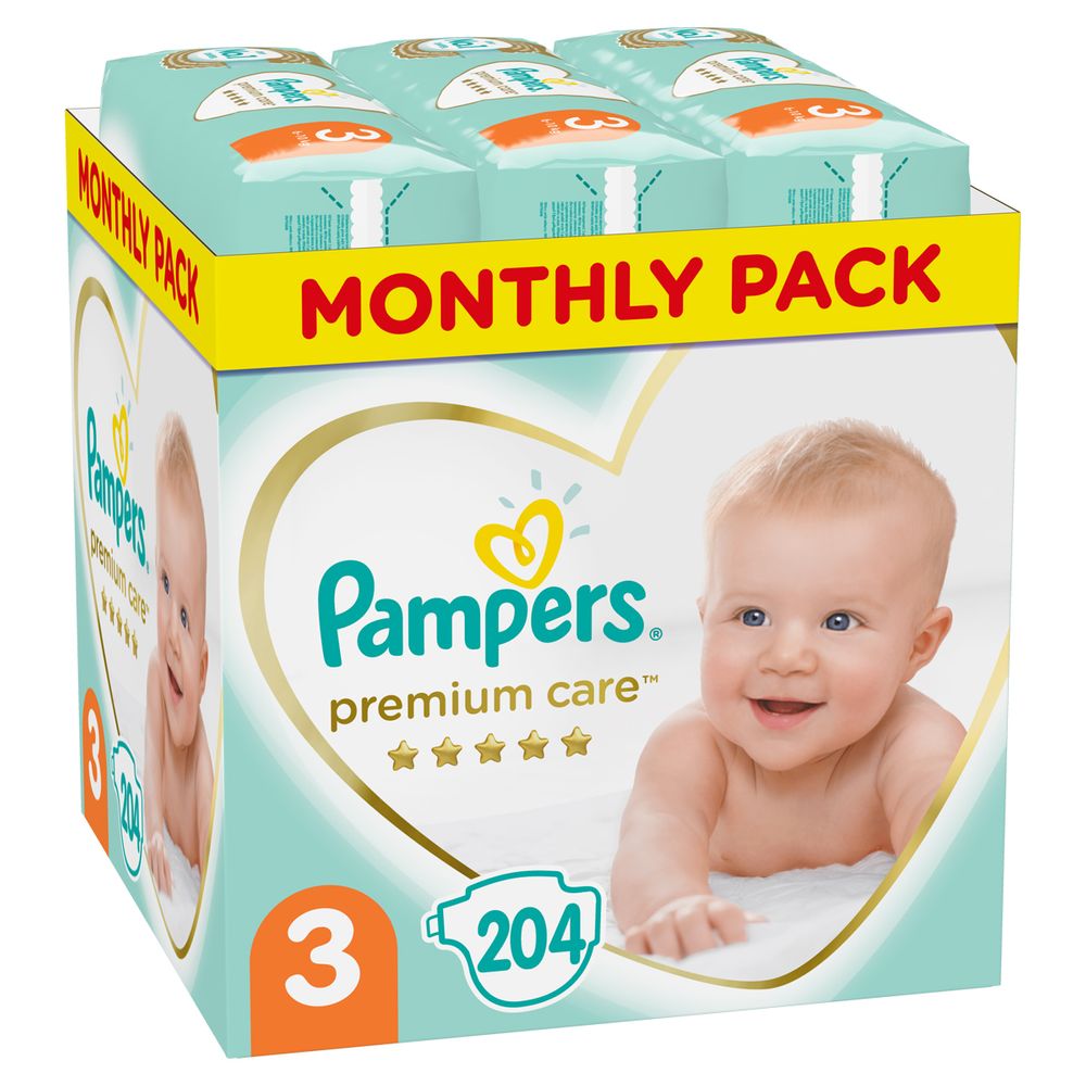 Подгузники Pampers Premium Care Размер 3, 6-10 кг, 204 шт (8001090379498), фото №1