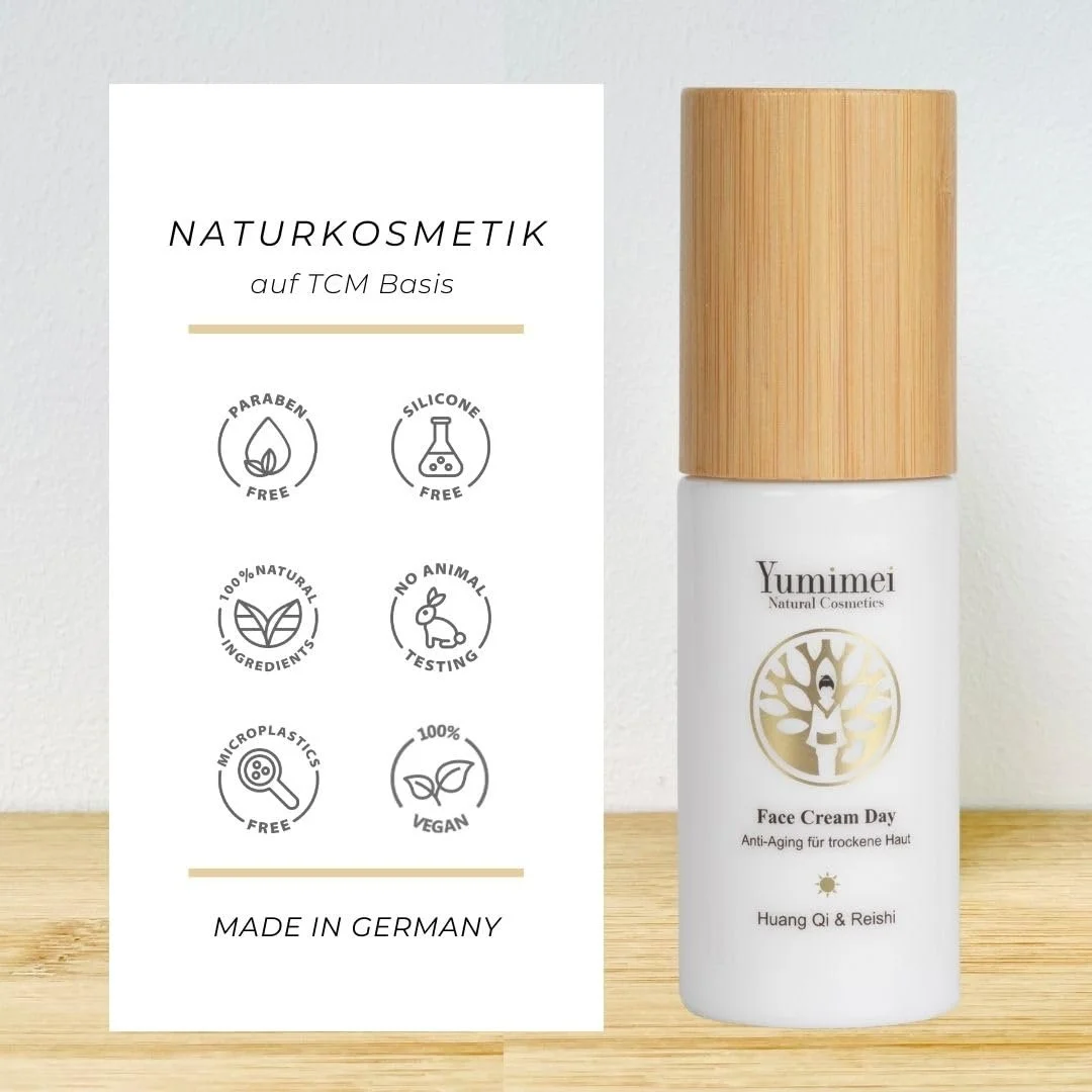Крем для обличчя денний Naturkosmetik Для сухої та чутливої шкіри Антивіковий На основі TCM Органічний 40 мл Скляний дозатор, фото №3