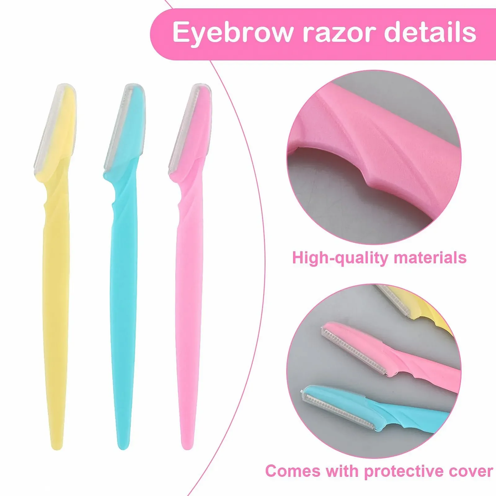 Бритва для бровей 60 шт. Stainless Steel Blades Pink Blue Orange, фото №4 Бритва для бровей 60 шт. Stainless Steel Blades Pink Blue Orange, фото №4