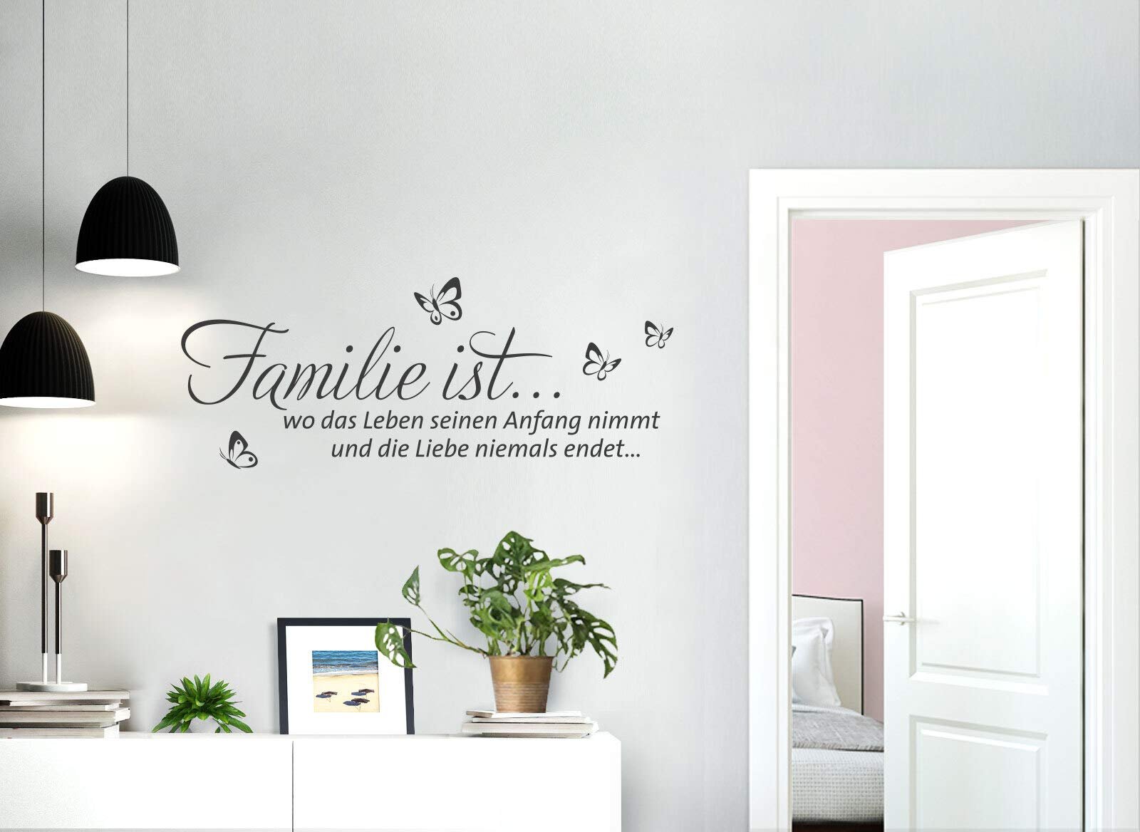 Наклейка на стіну Grandora W5578 Family is Where Life Чорна 80 x 31 см, фото №3