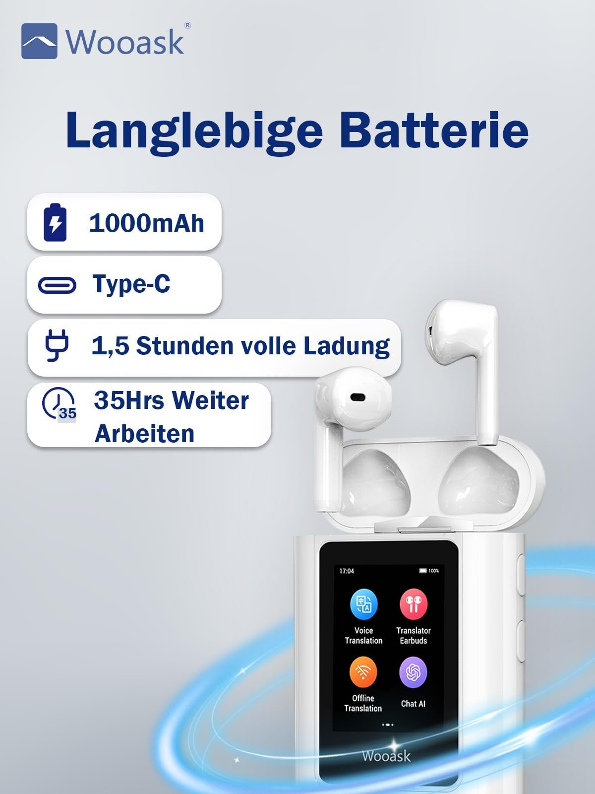 Навушники-перекладачі Wooask A8, 144 мови, 16 мов офлайн, фото №7 Навушники-перекладачі Wooask A8, 144 мови, 16 мов офлайн, фото №7