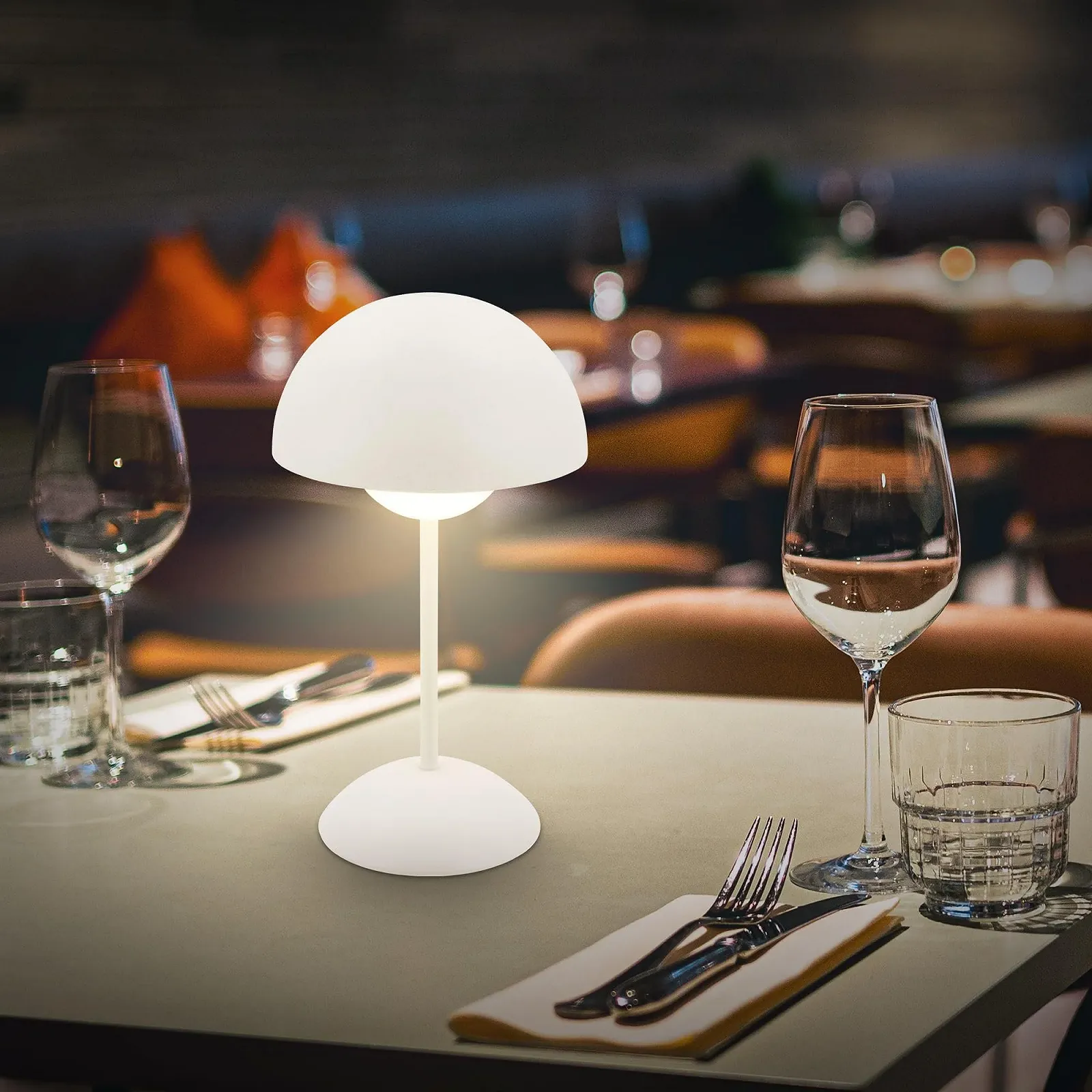 Настольная лампа BRILONER LED аккумуляторная IP44 сенсорная 16 x 29 см Античный белый, фото №4